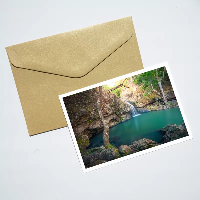 Kondalilla Falls postcard on top of an envelope